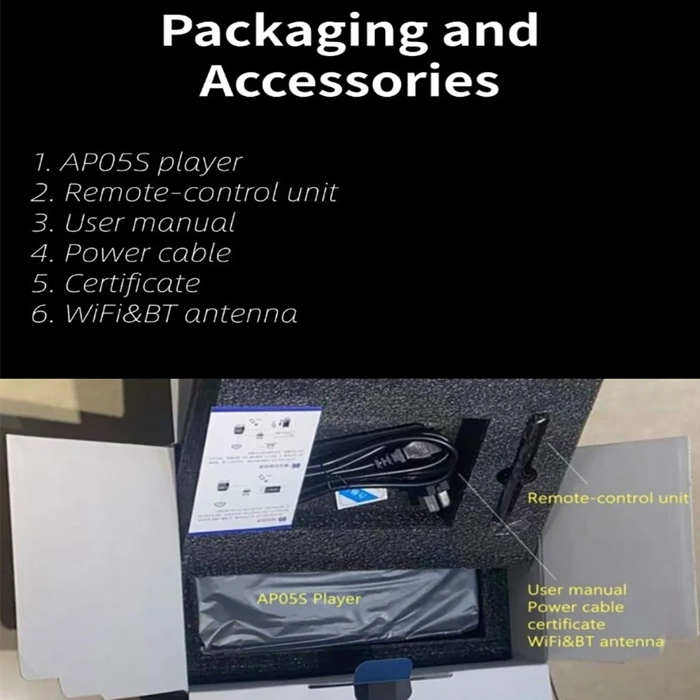 VOVOFOX AP05S HiFi Music Player Based FPGA Audio System Lossless HiFi Audio Network Players Support HDD/NAS/Roon Sound Amplifier