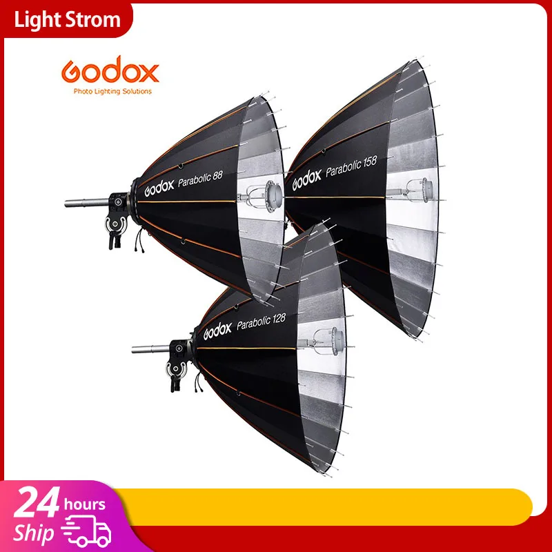 Godox P68 P88 P128 P158 Kit Parabolic Light Focusing System True Parabolic 68 88 128 158 Reflector Softbox for Studio Flash