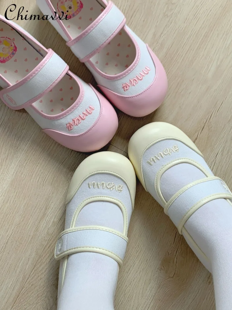 

Милые японские домашние туфли-балетки, весна-осень 2026, новые, для милых девушек, кавайные, студенческие, женские туфли без каблука