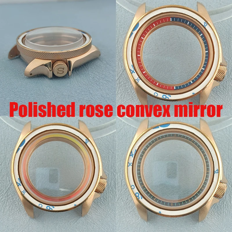 41mm 120 Click NH series 35 36 movement 316L Stainless steel rose 007 housing sapphire convex glass transparent back cover