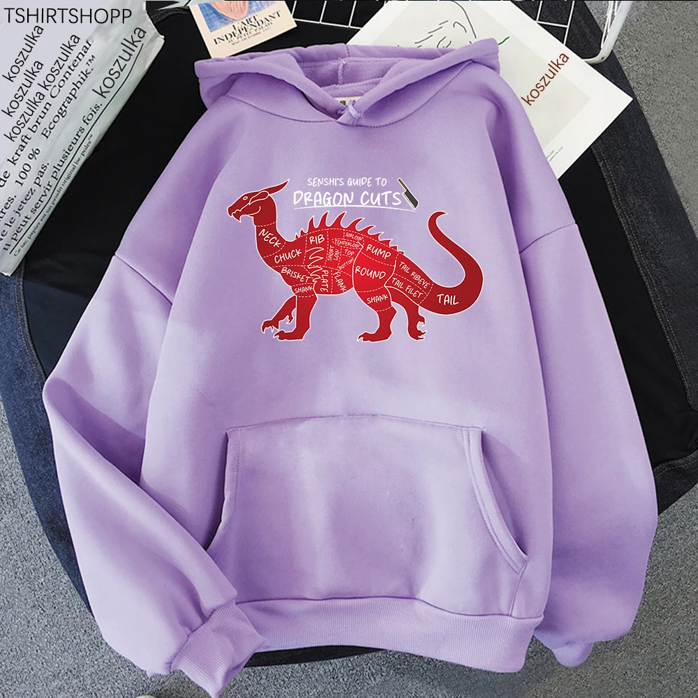 Delicious in Dungeon Meshi Senshi's Guide To Dragon Cuts Hoodie Women Funny Mushroom Hoodies Anime Dragon Pullovers Sweatshirts