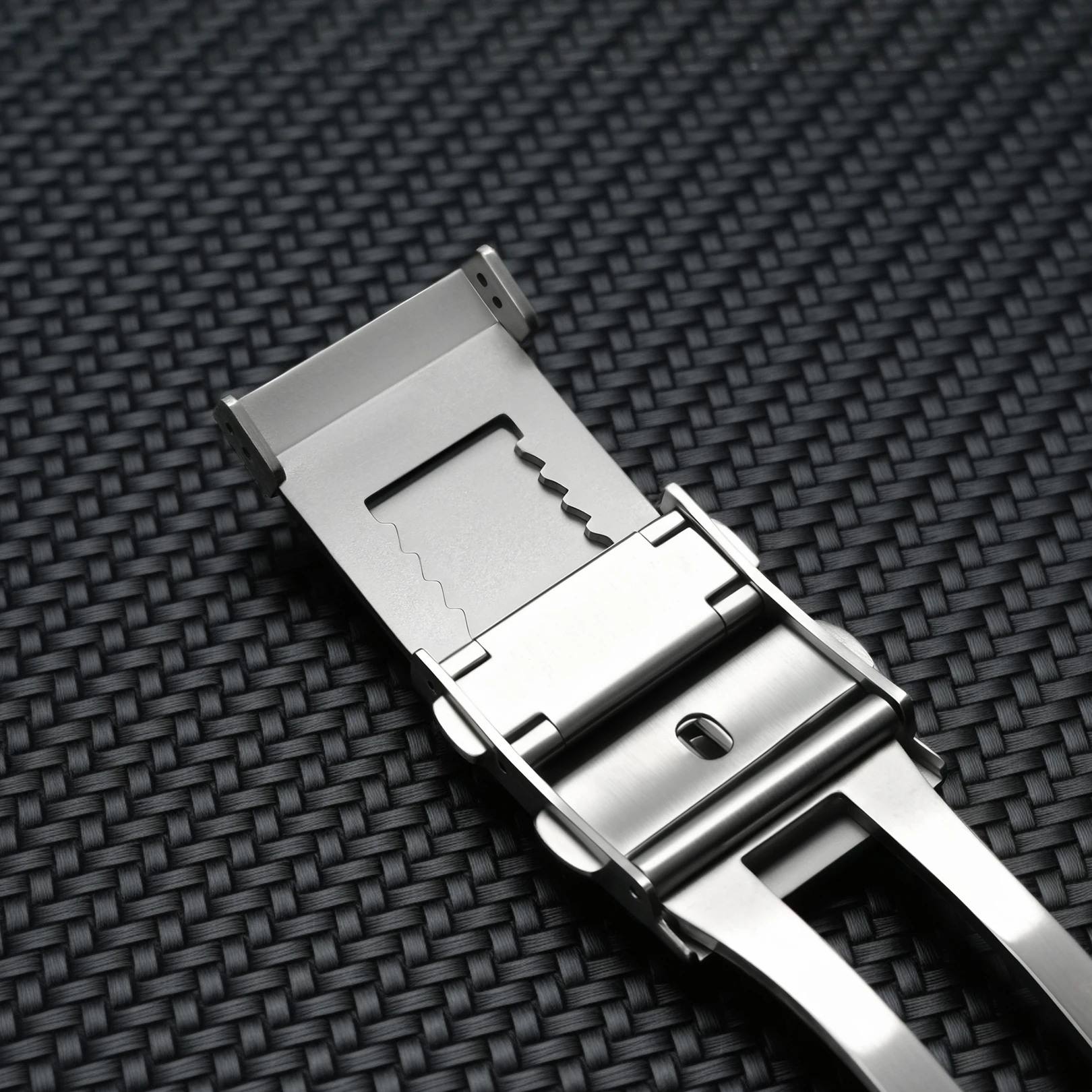 16mm 18mm 20mm 22mm 316L Solid Stainless Steel Brushed Folding Safety Buckle Double Push Extendable Adjustable Watch Band Clasp image 4