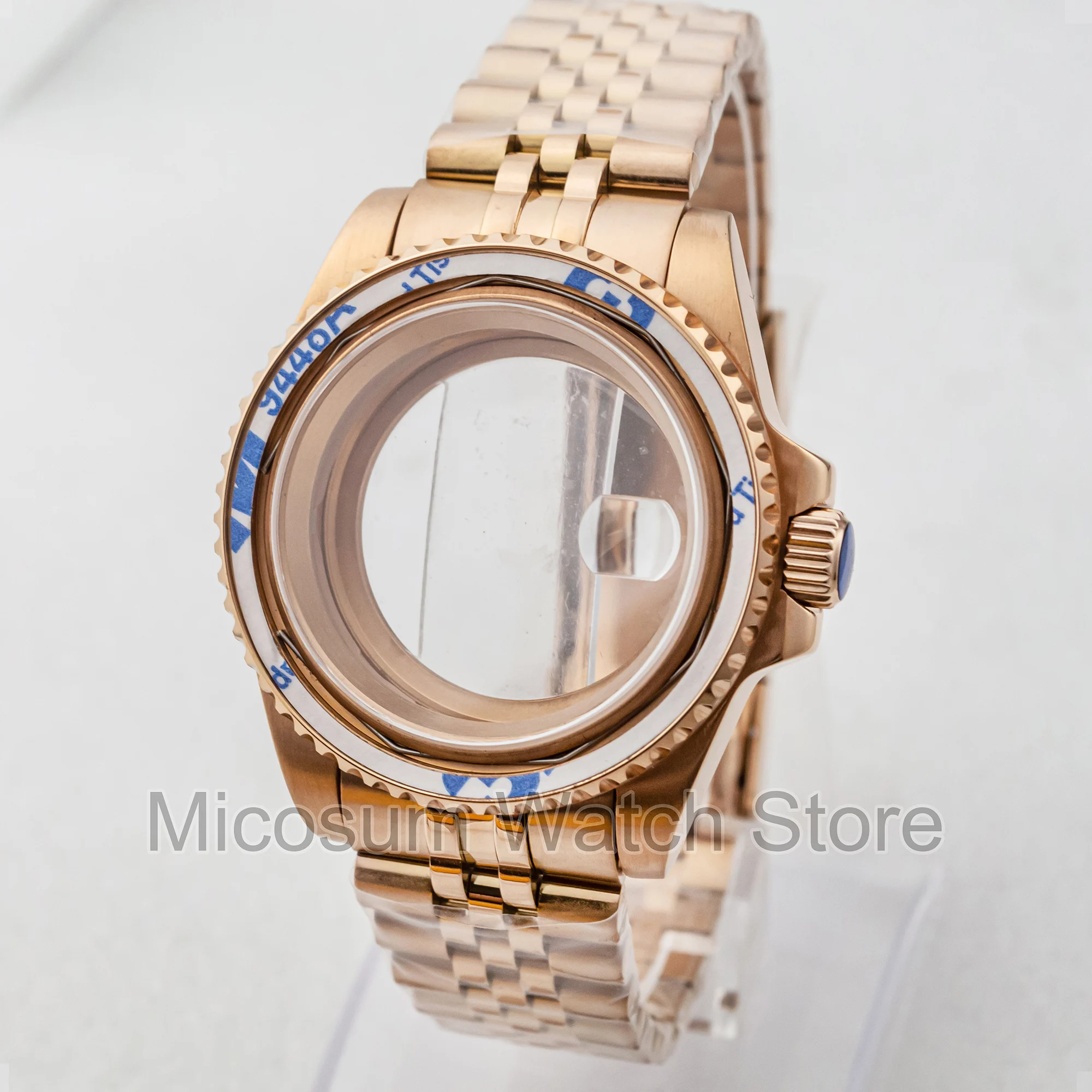 10atm Waterproof Rose gold Watch Case 40mm for SUB GMT NH34 NH35 NH36 NH38 NH39 Movement Glass Back Slide Glide Lock Sapphire