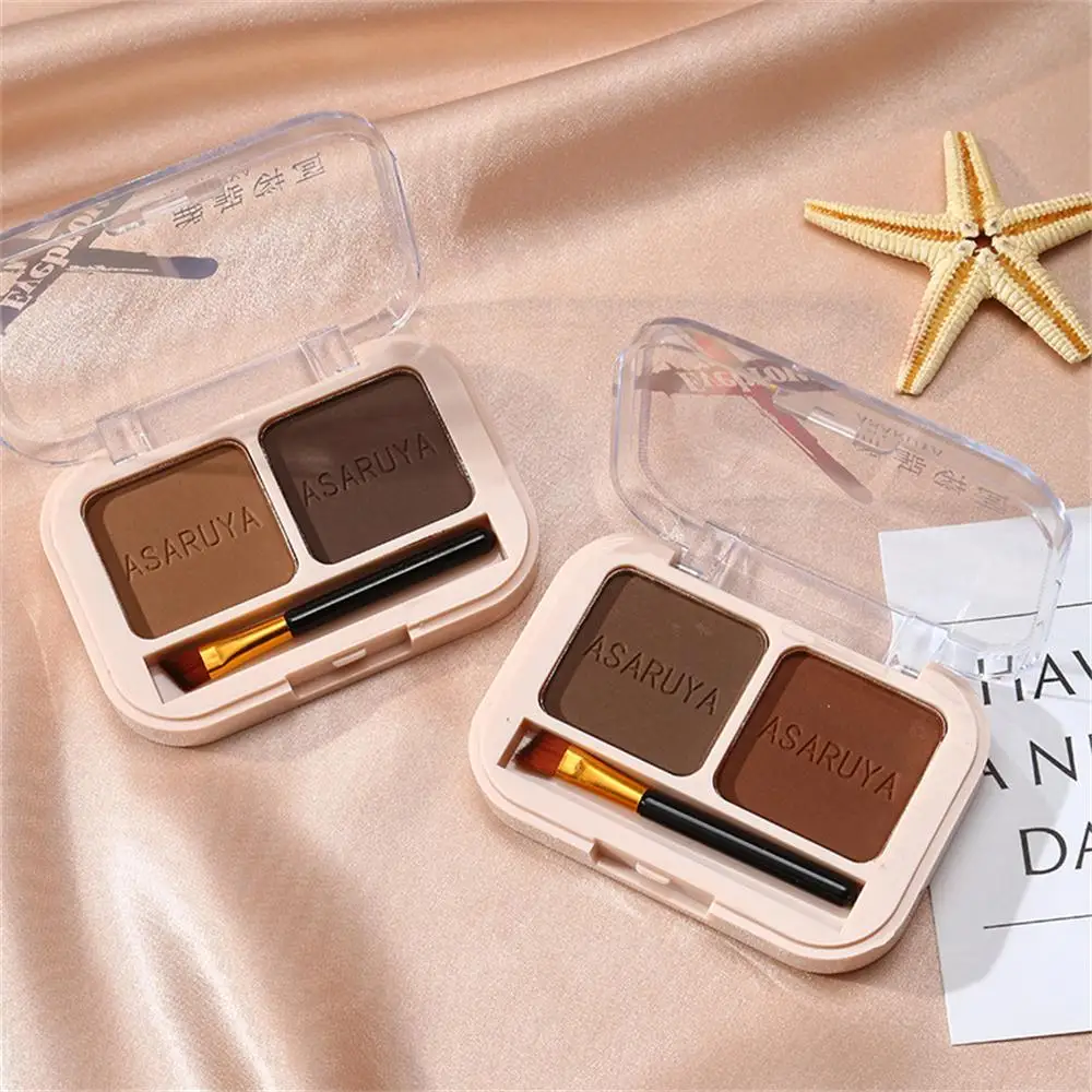 Natural Makeup Look Natural Stereo Two-color Eyebrow Powder Cosmetics Eyebrow Powder Waterproof Waterproof Eyebrow Makeup