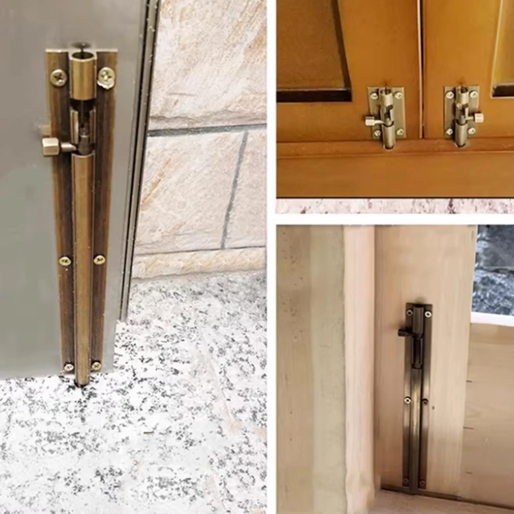 1Pc Electroplated Brass Door Latch Home Hardware Cabinet Gate Safety Door Bolt Tower Window Catch Locks Solid Sliding Latch Hasp