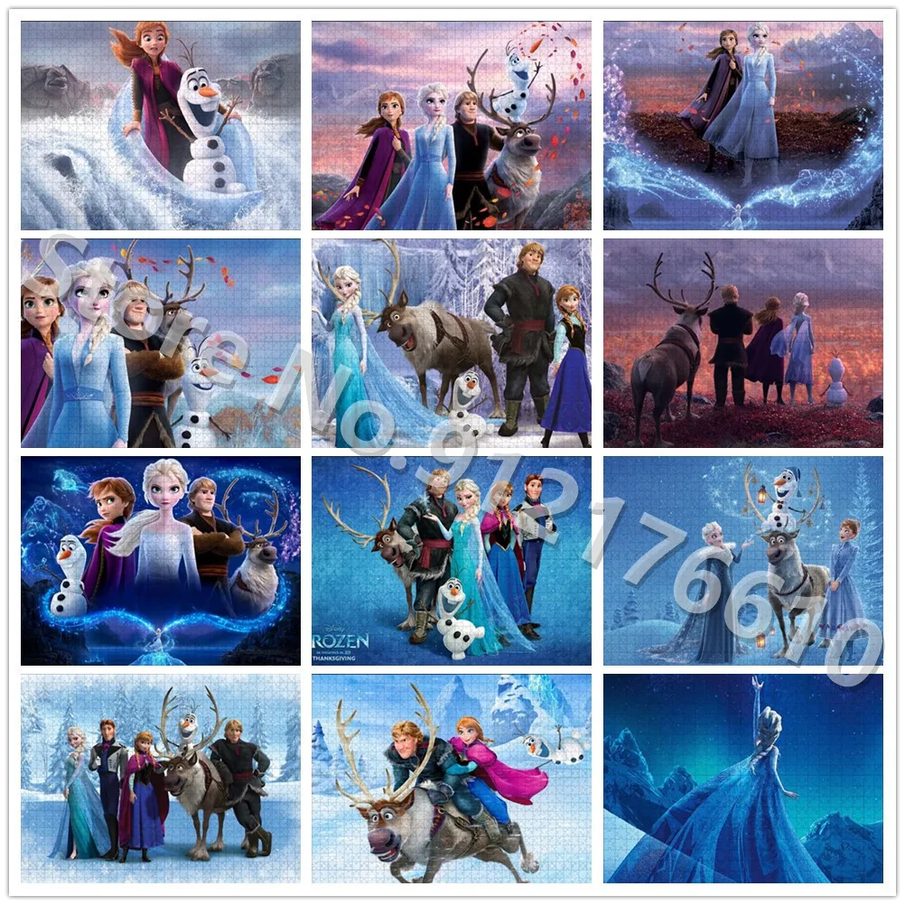 

Disney Movie Frozen Paper Puzzle 300/500/1000 Pieces Jigsaw Puzzles Family Game Decompress Educational Toys Girls Boys Gifts