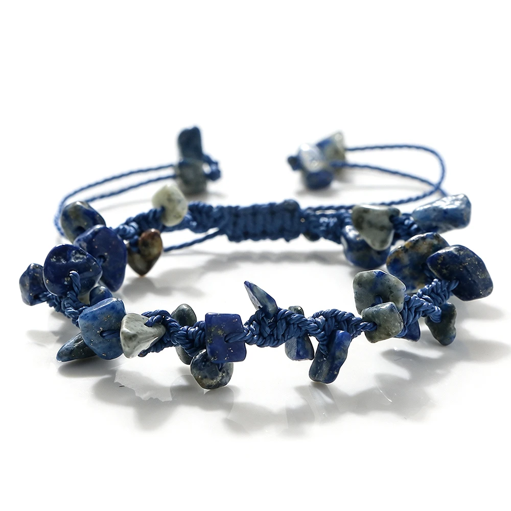 Handmade Natural Stone Braided Bracelet, Boho Style Gift