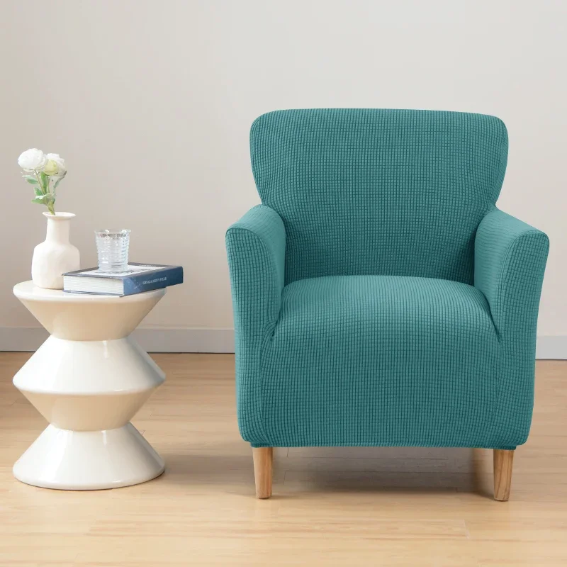 1PC Water Repellent Club Tub Chair Cover Polar Fleece Stretch Armchair Slipcovers for Living Room Relax Single Sofa Covers