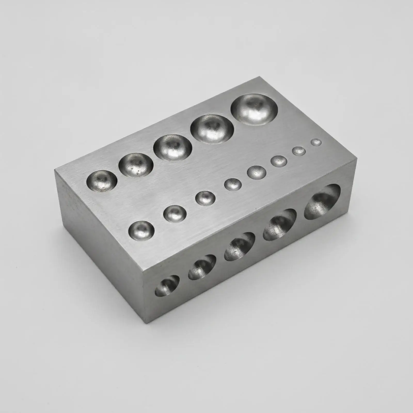 Professional Jewelry Forming Anvil Block for Metal Shaping with Mirrored Concave Depressions for Bench Use in Jewelry Making