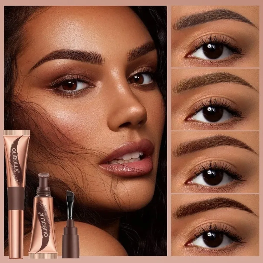 Natural Color Eyebrow Dye Cream Last Up To 5 Day with Brush Semi-permanent Eyebrow Film-form Tear-off Eyebrow Makeup