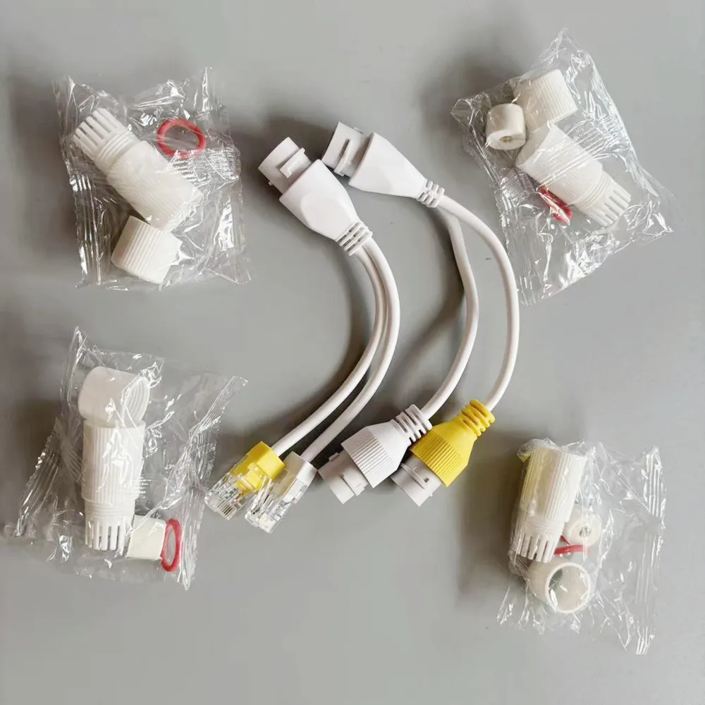Waterproof IP PoE Ethernet Splitter Adapter RJ45 Fits Connectors for Security Camera Installation Ethernet Cable Management