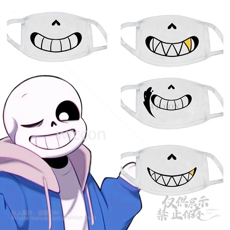 

Маска для косплея Sans, маска для рта с принтом лица Undertale Sans, маска для лица Keyozee Sans, 4 стиля, реквизит ручной работы с принтом Kawaii Halloween