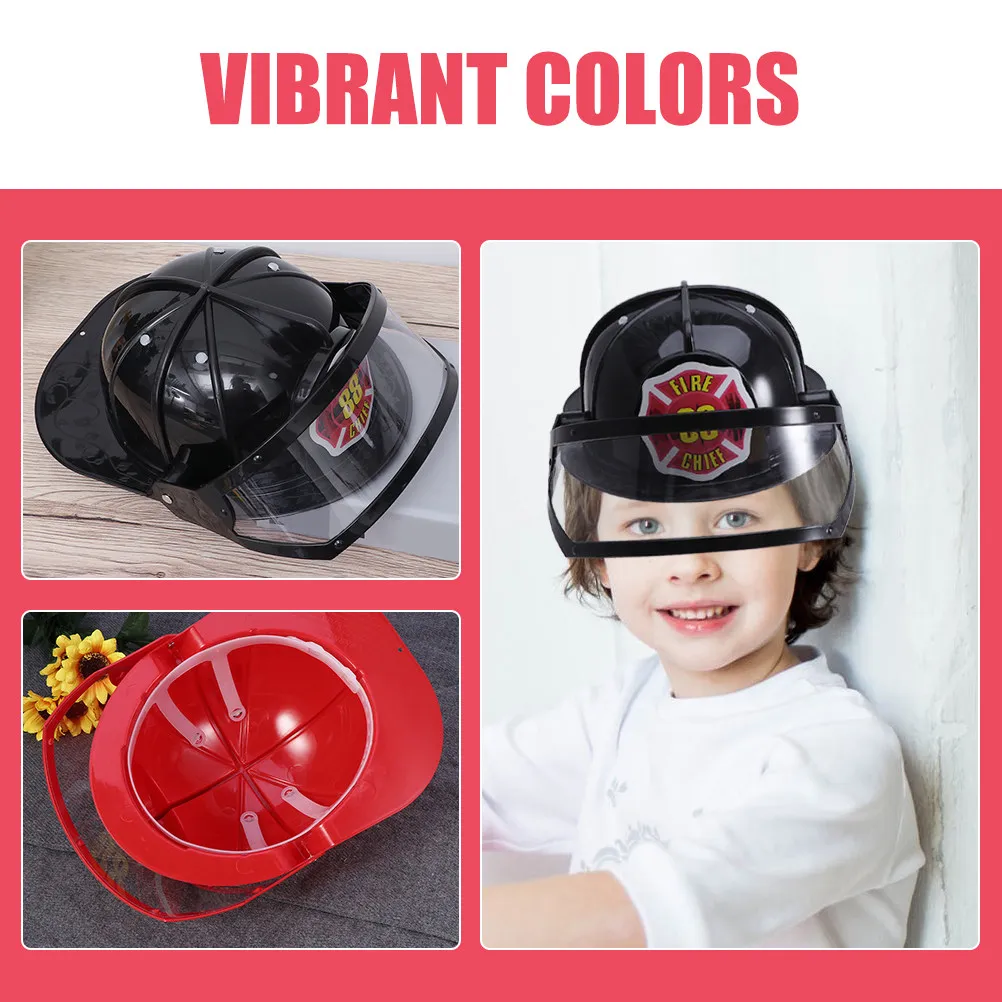 2 Stück Kinder-Feuerwehrhelm, leuchtende Farben, ABS-Material, bequeme Passform, Cosplay für Jungen und Mädchen, Party-Requisiten, Bühnenauftritt