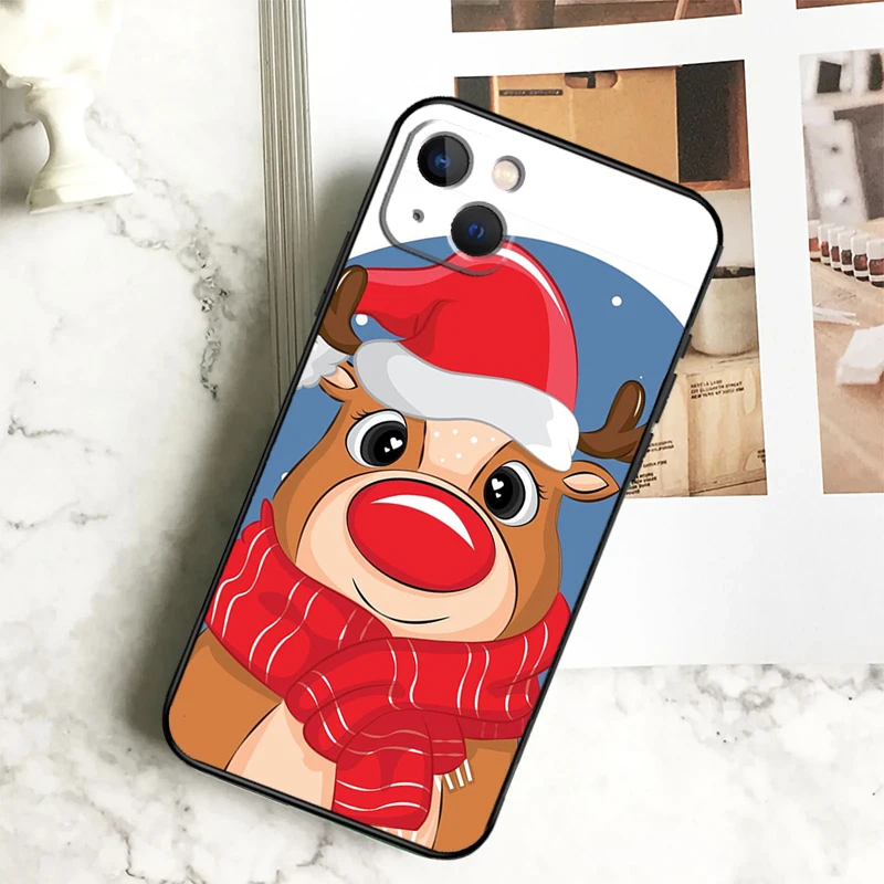 Merry Christmas Reindeer Funda For iPhone 15 16 13 12 Mini 11 14 Pro Max 7 8 Plus X XR XS Max Phone Case