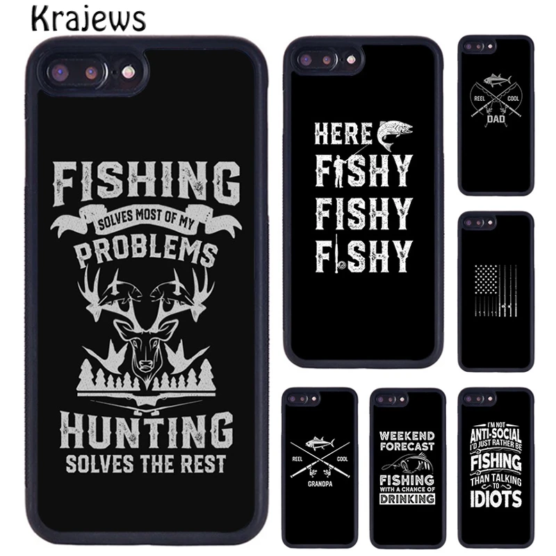 Krajews Fishing Pulse heart beat Phone Case For iPhone 16 14 plus X XR XS 11 12 13 pro max