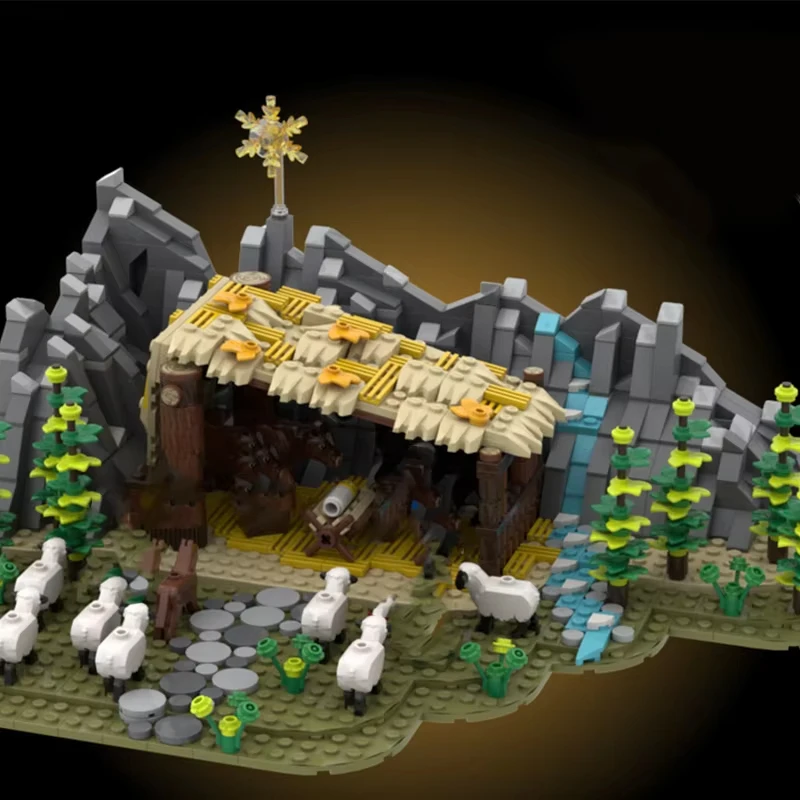 

978 шт., MOC, здание сцены, модель овчарки, сделай сам, сборка, строительный блок, игрушки, детский подарок на день рождения