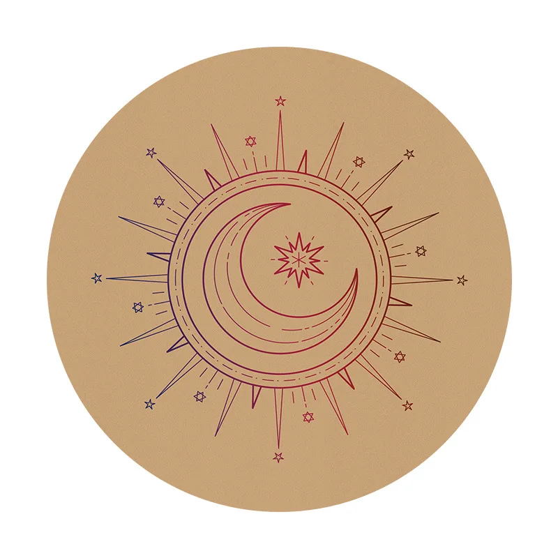 Meditation mat, cork natural rubber, round flat support yoga mat