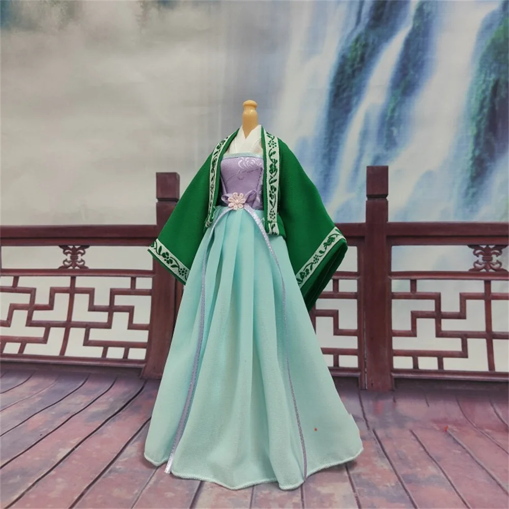 Customize Long Dress 1/6 Scale Female Hanfu Chinese Ancient  Robe Loose Clothes Model Fit 30cm BJD Soldier Action Figure Body