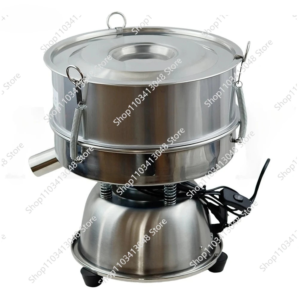 220V Electric Stainless Steel Screening Machine Powder Vibrating Sieving Machine Lab Sieve Shaker Vibrating Screen 30CMx10CM