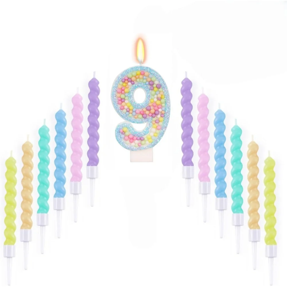 13 Stück neue 0-9 Nummer Geburtstagskerzen Premium benutzerdefinierte zweifarbige Macaron Geburtstagstorte digitale Party Kerze Dekoration Jubiläum