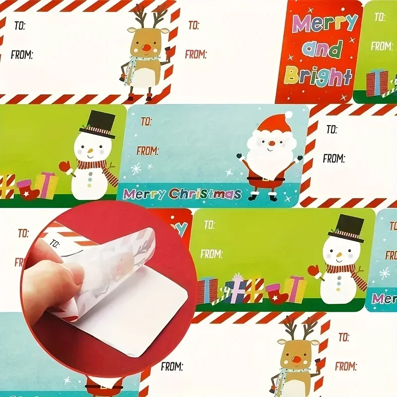 250pcs Christmas Stickers Suitable for Gift Wrapping,Cards &Envelopes-Multicolor Paper Sheets with Festive Suitable for Gift Tag