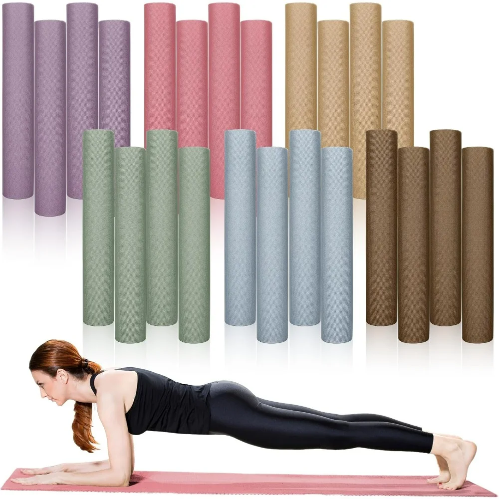 

24 Pack 68" x 24" Yoga Mat Bulk, 4mm Thick Extra Long Assorted Colors Sports Mat Anti Slip Tear Resistant Exercise Yoga Mat Set.