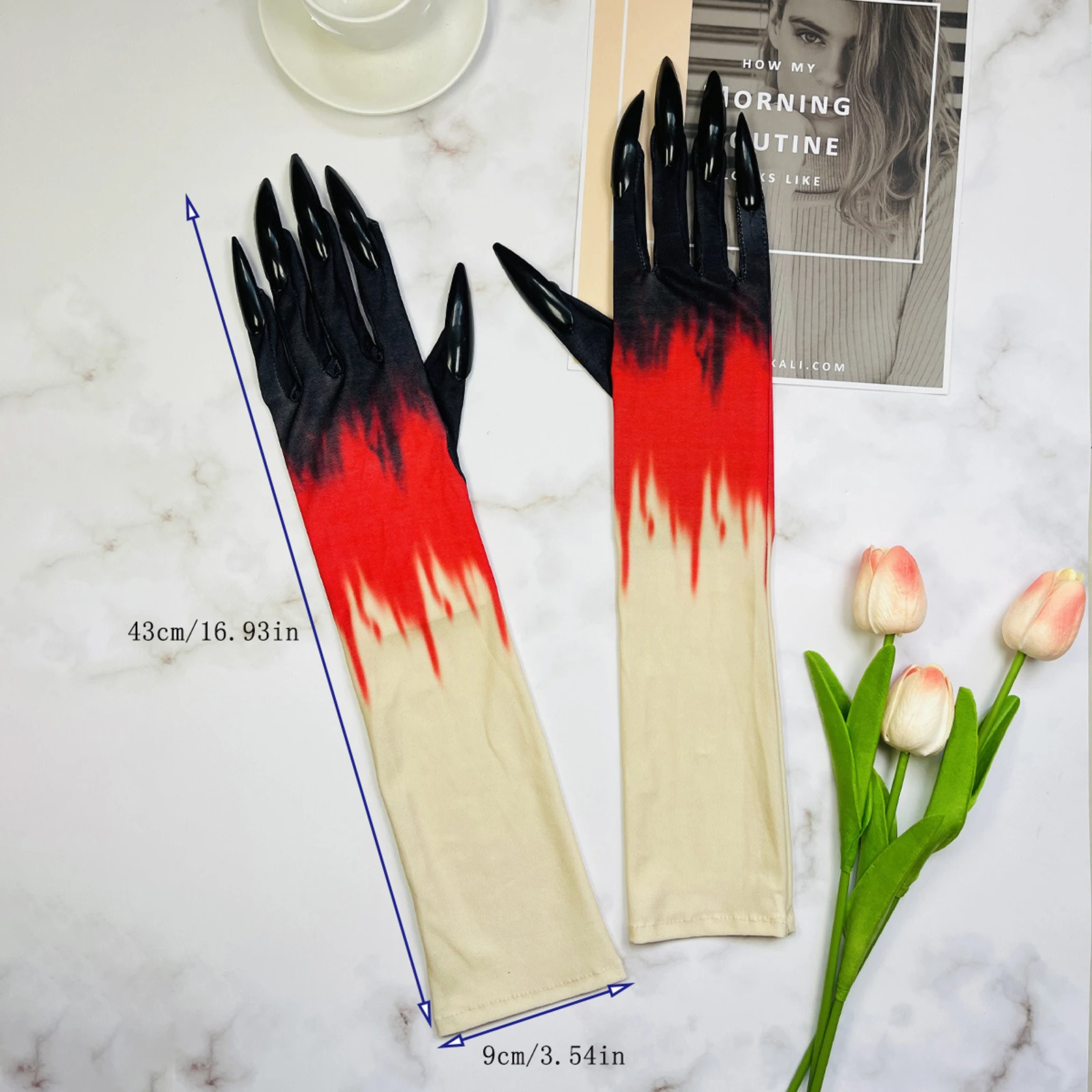 

Перчатки с когтями на Хэллоуин, жуткие кровавые перчатки с длинными ногтями и когтями призрака, костюмы на Хэллоуин