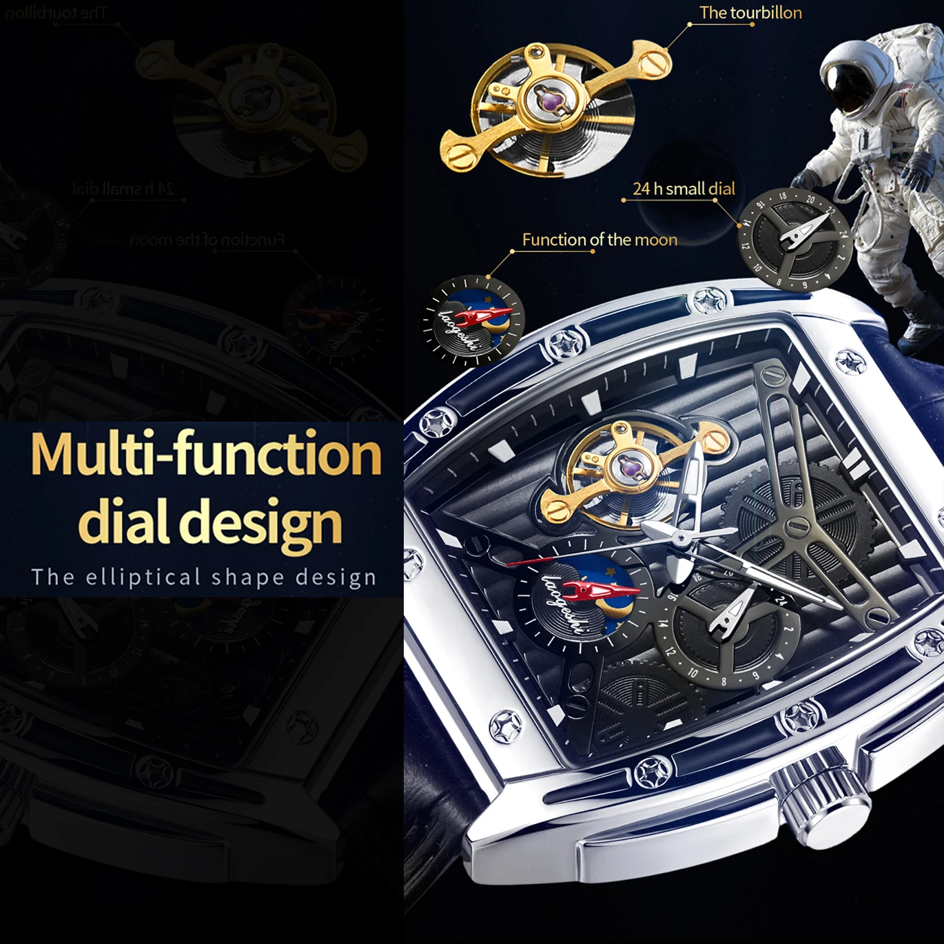 Automatic Watch Winder - Men Automatic Mechanical Watch Hollow Tourbillon