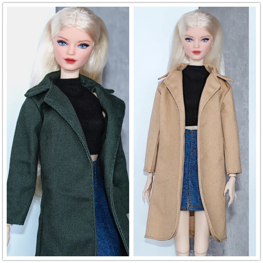 Long Coat / 30cm doll clothing green Overcoat suit outfit For 1/6 BJD Xinyi FR ST Barbie Doll / doll clothes xmas