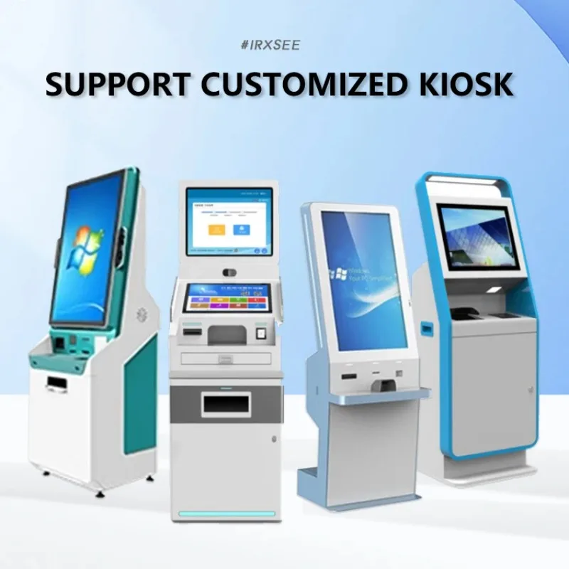 OEM 맞춤형 15.6인치, 21.5인치, 32인치, 43인치 NFC POS 주문 키오스크, 감열식 프린터 및 바코드 리더 탑재 셀프 서비스 결제 키오스크