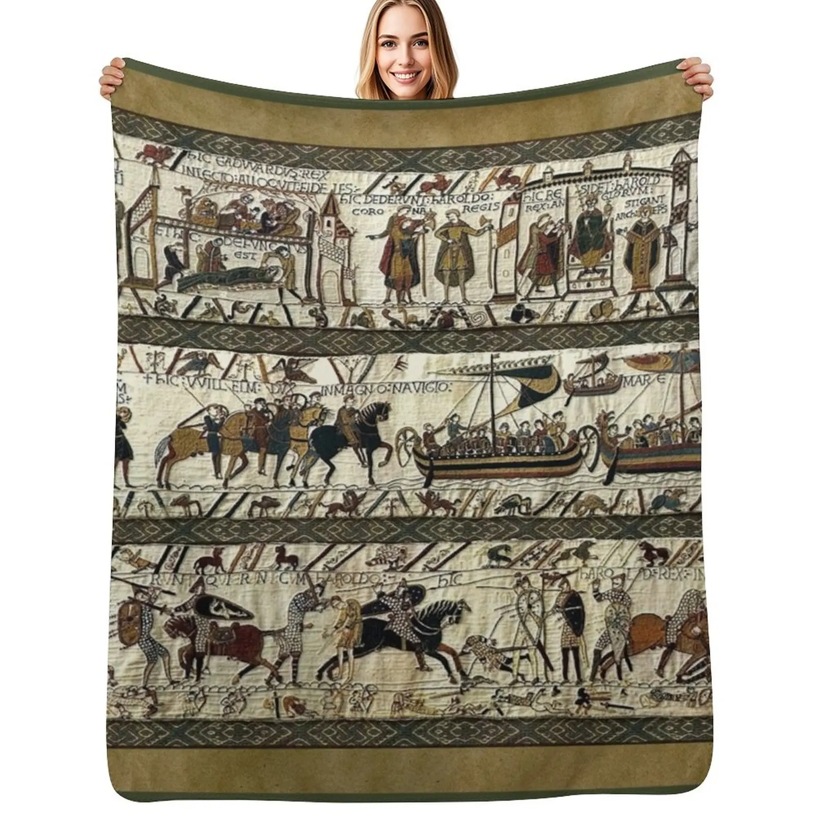 

Bayeux Tapestry Throw Blanket blankets ands Sofas Soft Big Blanket