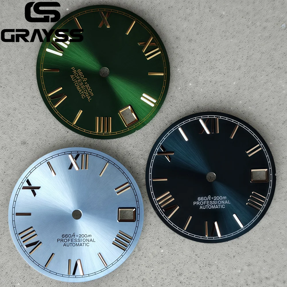 29 مللي متر الصلب الأرقام الرومانية ل DateJust أسود أزرق الذهب الفضة أمة الله ساعة الطلب صالح NH35 NH36 التلقائي غواص الرجال الساعات جزء