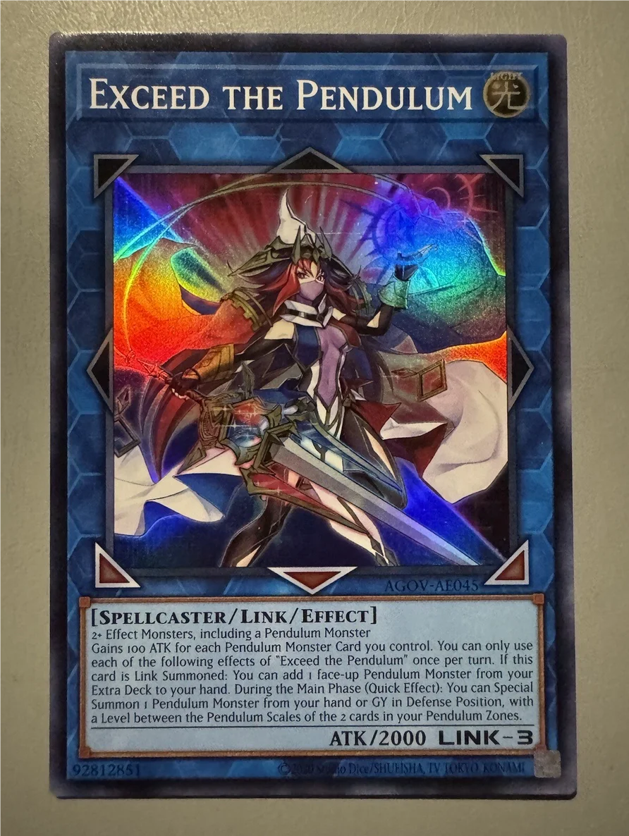 Yu-Gi-Oh KONAMI Duel Master AGOV-AE045 Excede o Pêndulo Super Raro Coleção Asiática Inglês Cartão de Menta