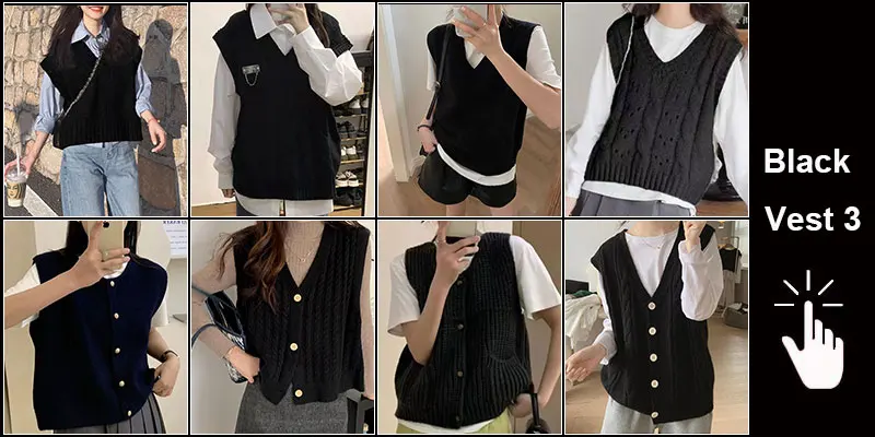 Green Knit Vest Printed Sleeveless Pullover Oversized Women Sweater Vest 2026 New Y2K Vintage Knitwear Women's Autumn Clothing