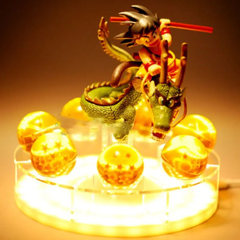 Dragon Ball Son Goku Animation periferiche Battle versione danneggiata Crystal LED Lamp comodino Desktop Ornament giocattolo creativo per ragazzi