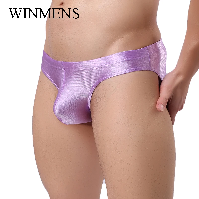 ملابس داخلية حريرية صديقة للبشرة للرجال 6 ألوان كاندي حقيبة منتفخة قابلة للتنفس أحزمة رياضية منخفضة الخصر سراويل شبابية عالية الجودة