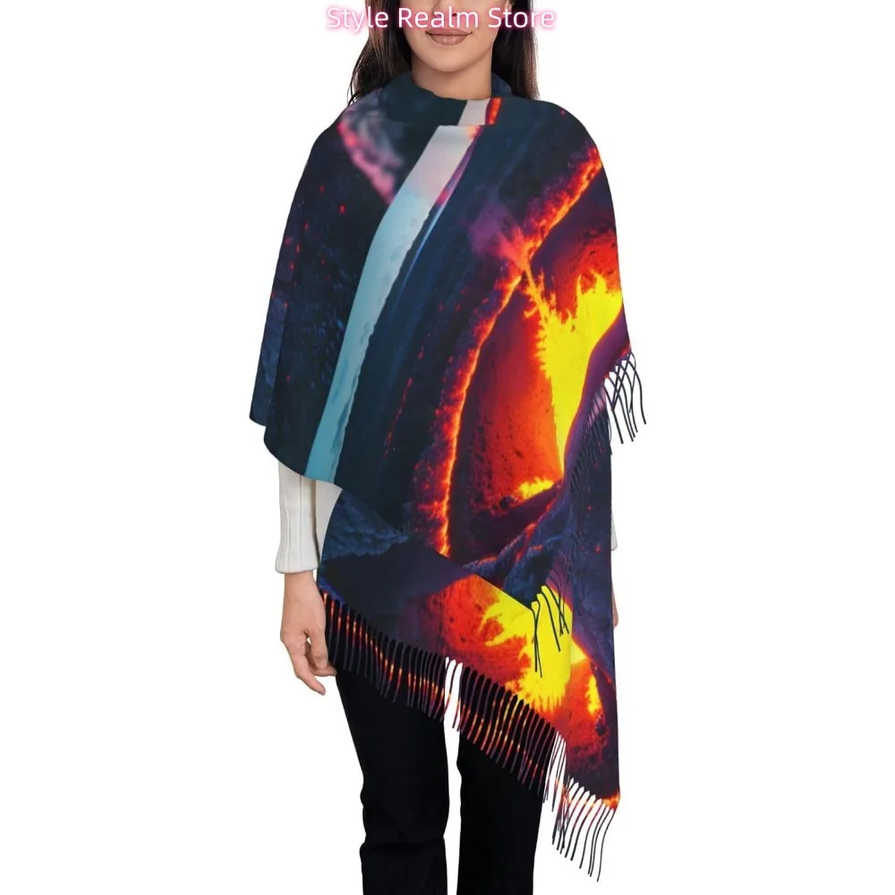 

Kilauea Volcano Print Women Fashion Winter Scarf Soft Long Style Warm Shawl Scarves Wraps