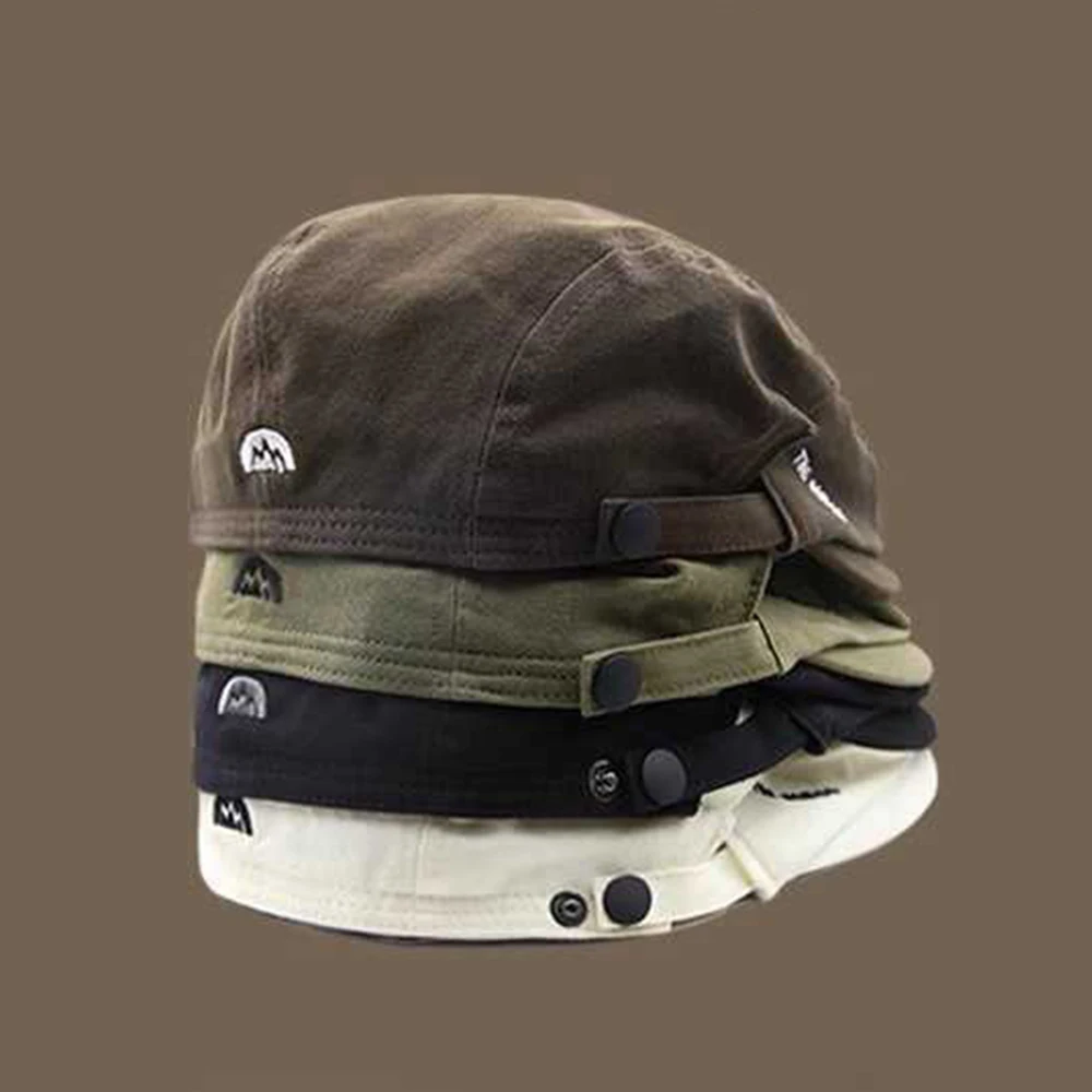 Frühling Sommer Bestickte Baskenmütze Vintage Vorne-und-Weiterdrückbare Newsboy-Kappe Weiche Baumwoll-Flachmütze für Draußen – Detail 2
