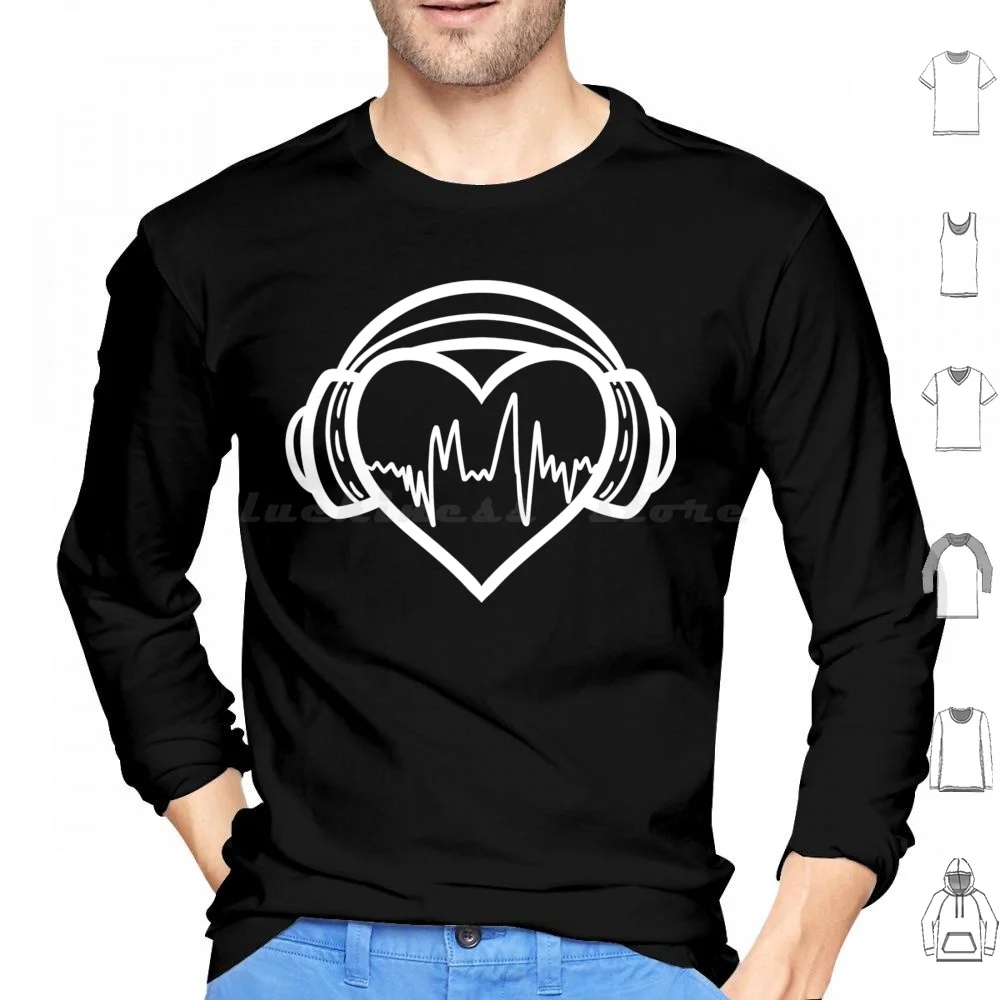 I Love Music. Hoodies Long Sleeve Music Heart I Love Head Phones I Love Music Love Music Headphones I Love Head Phones