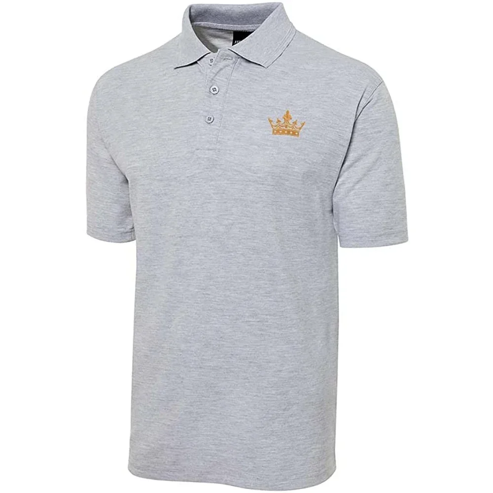 Royal Crown Embroidered Short Sleeve Polo Shirts Classic Embroidery Men's Polo Shirt