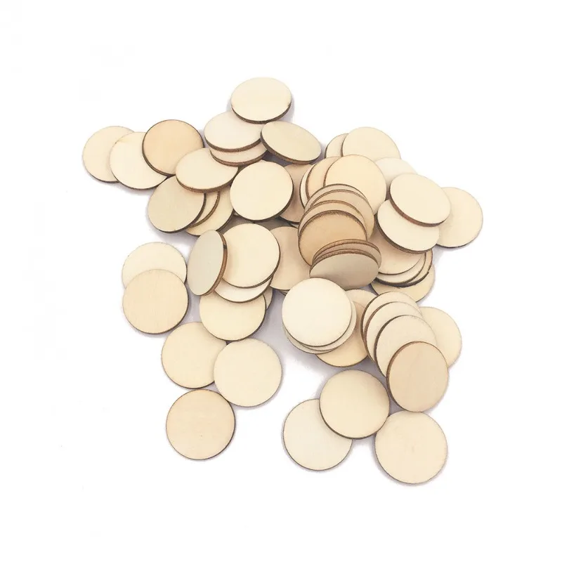 50pcs 30mm Unfinished Wood Slices Round Wooden Disc Circles Wooden Circles for Crafts Wood Cutouts Christmas Ornaments