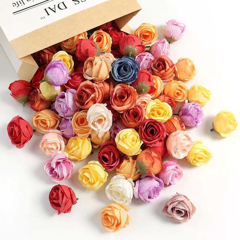 10/20 sztuk Rose sztuczne kwiaty do wystroju domu ślub dekoracja ślubna dostarcza sztuczne kwiaty DIY wieniec panny młodej akcesoria — zdjęcie 3