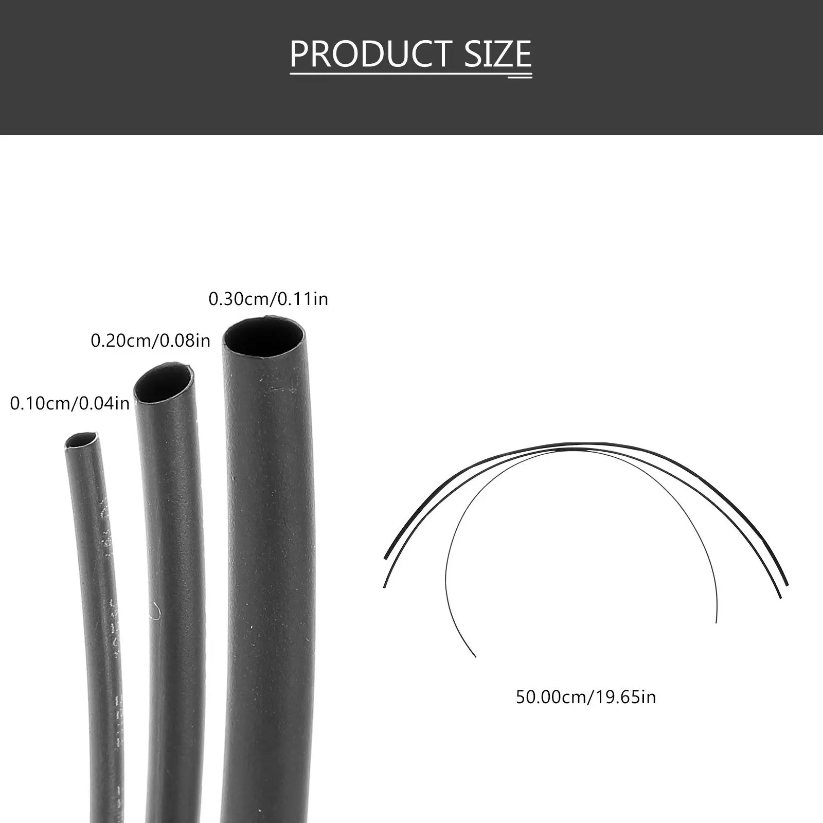 15Pcs Rubber Heat Shrink Tubing Set High Temp Resistant Flexible Shrink Tube for Electronic Circuit Wire Harness Cable