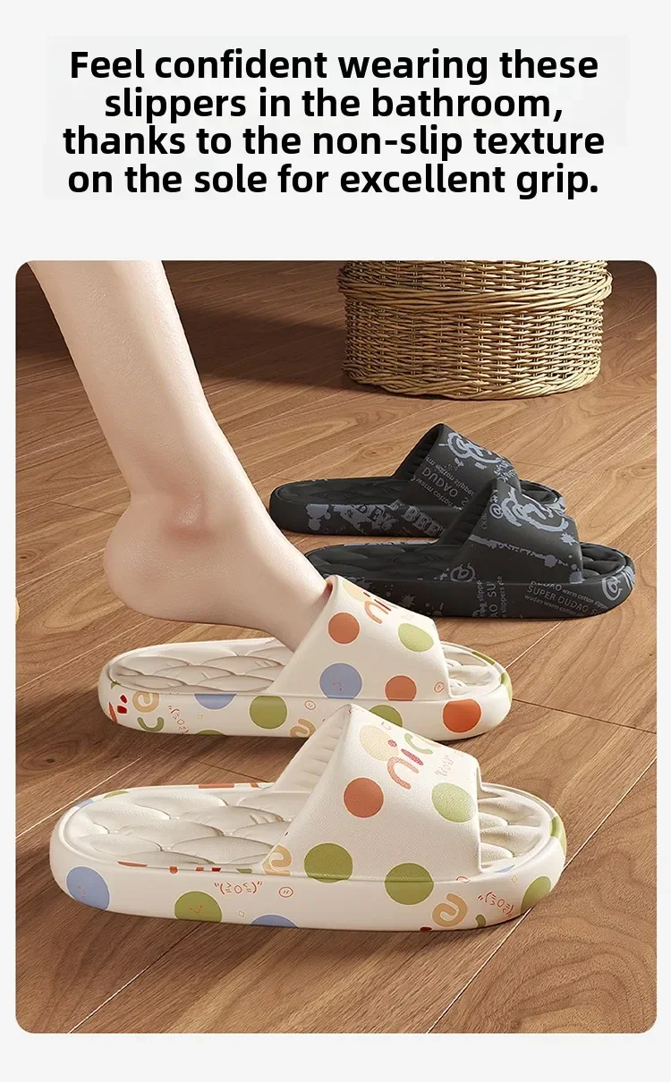 Badezimmer-Antirutsch-Hausschuhe Unisex für drinnen, geruchsabweisend, Sommer-Paar-Badesandalen im niedlichen Stil aus EVA-Material – Detail 9