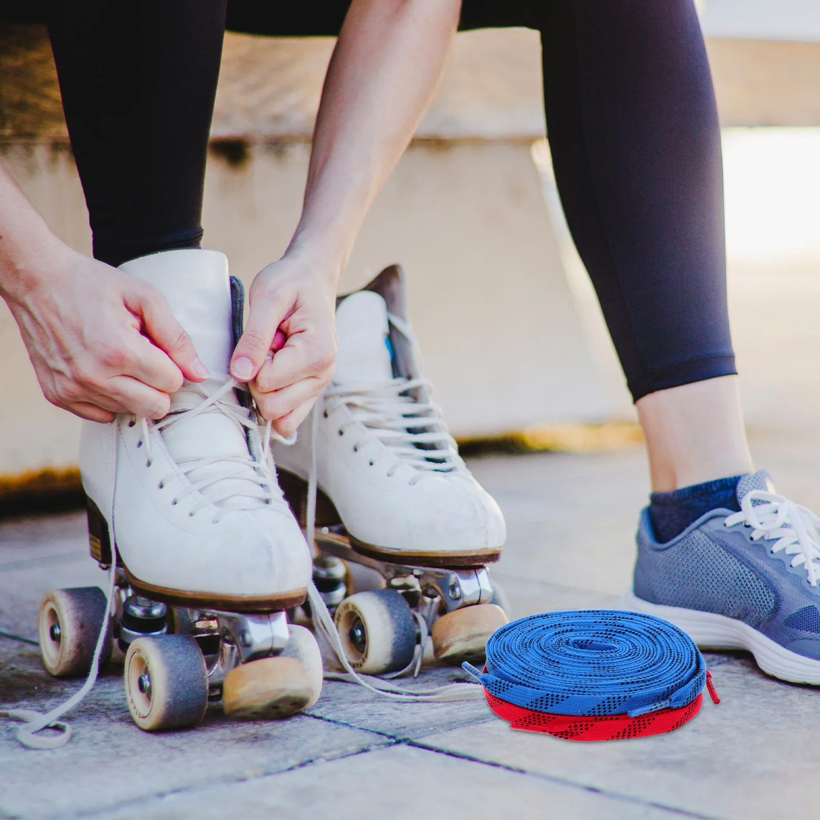 

2Pairs Hockey Shoelaces Flat Colored Reinforced Skate Laces for Ice Skating Roller Skating Sneakers Boots Sport Shoes