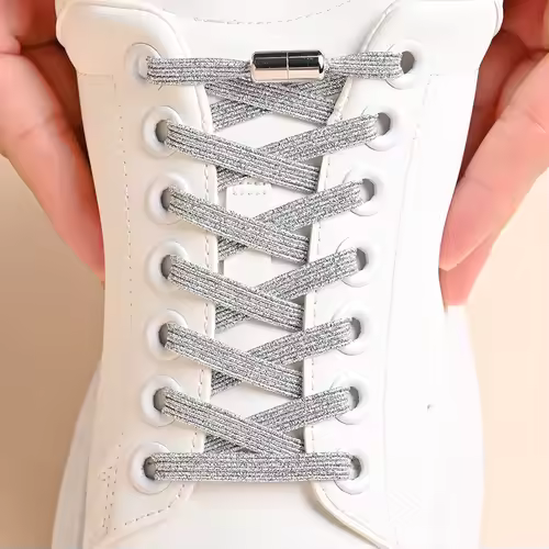 1Pair No Tie Shoe Laces Colorful Buckle Shoelaces Pearl Light Colorful Fashion Without Ties Elastic Laces Sneaker Kids Adult - Image 9