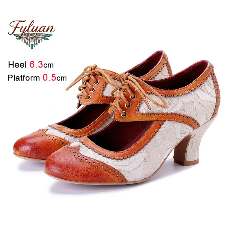 

6.3CM Shallow Lace-up Woman Pumps Medieval Princess Noble High Heels 2026 New Genuine leather color blocking Women Single Shoes