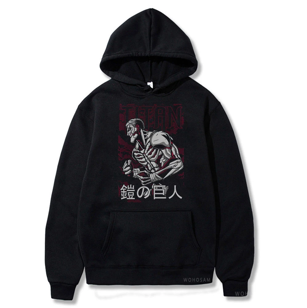

Hot Anime Attack On Titan Armored Titan Graphic Print Plus Size Hoodie Men Women Sweatshirts Harajuku Streetwear Clothing