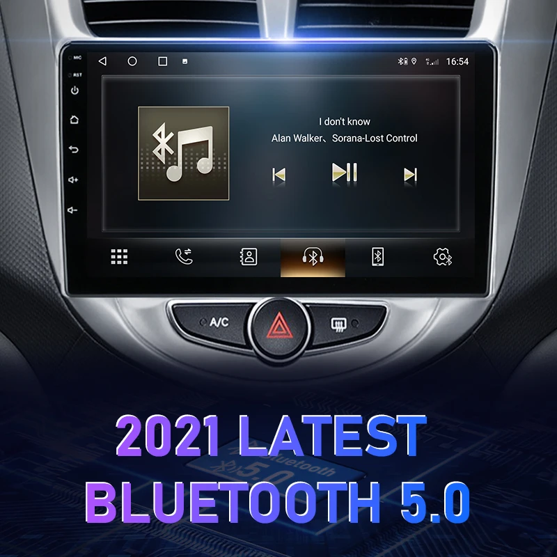 JMCQ 2Din For Hyundai Solaris Accent i25 2010 - 2016 Android 12 Car Radio Multimedia Video Player Navigation GPS Carplay Stereo