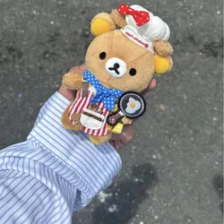 New Scarf Rilakkuma Plush Doll Kawaii Anime Brown Bear Pelcuhe Stuffed Bear Toys Cute Couple Toy Christmas Gifts Birthday Kids